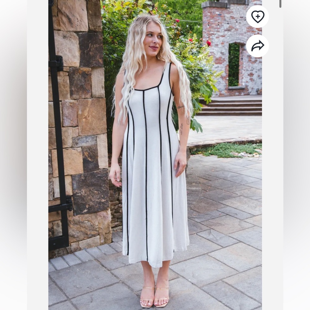 ILLA ILLA Linen Midi Dress for Women in Natural